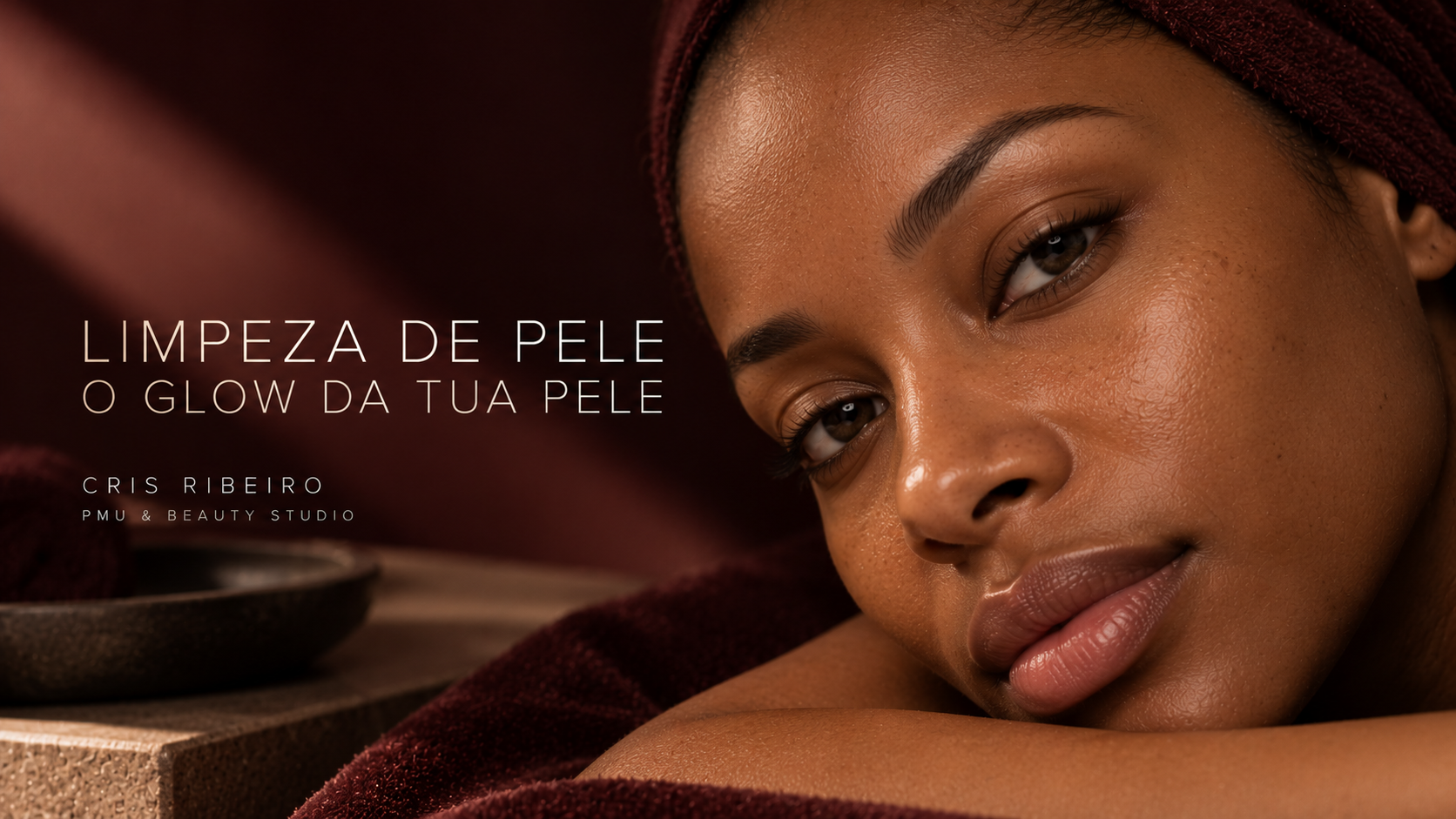 Limpeza de pele: o glow da tua pele — capa editorial de Cris Ribeiro PMU